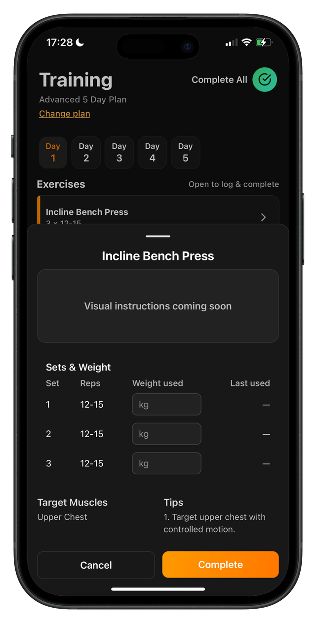 Clean Oversight of Your Workouts - second view dark