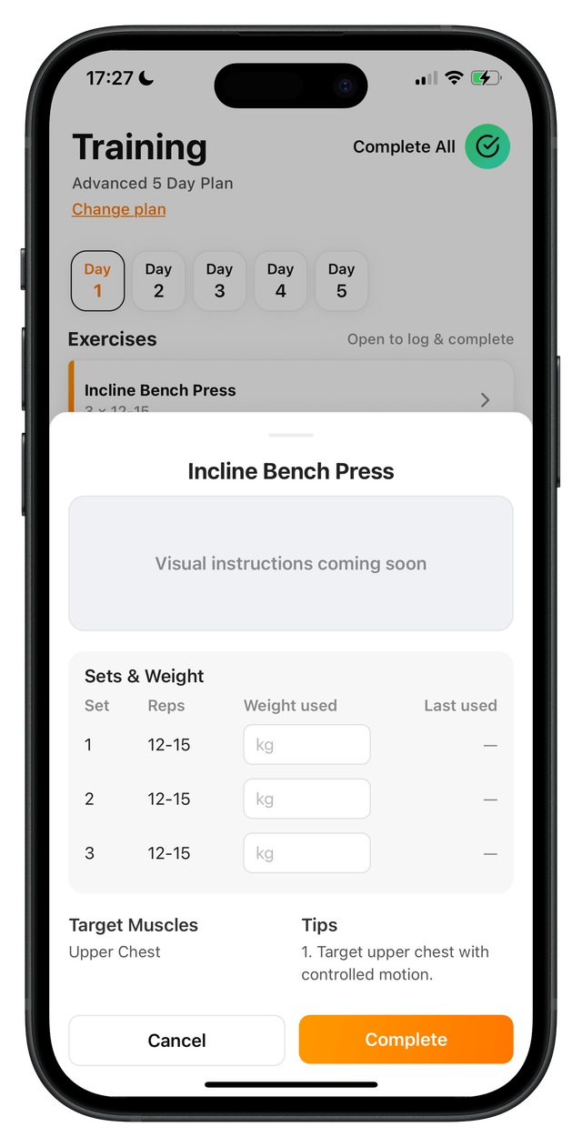 Clean Oversight of Your Workouts - second view